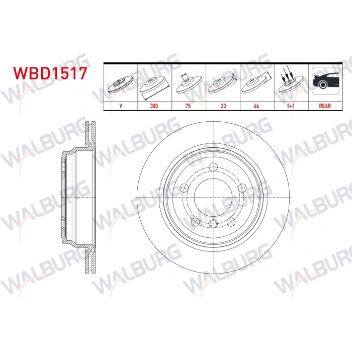 FREN DISKI ARKA HAVALI BMW 3 SERISI (F30) 320 D xDrive 5 BJN 300X20X75X66 2011-