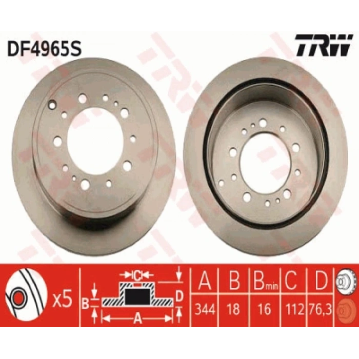 FREN DISKI ARKA . LAND CRUISER (J20) 4.7 32V:4.5 TD 07-