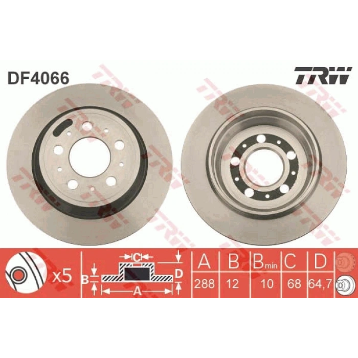 FREN DISKI ARKA TAKIM VOLVO S60/S80/V60 BM 00-
