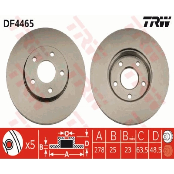 FREN DISKI ÖN [280 mm] TAKIM FOCUS/ C-MAX BM 04-