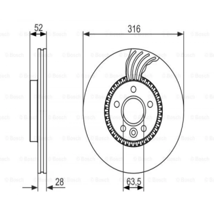 FREN DISKI ÖN 316 mm ADET GALAXY/S60/S80/V60/V70/FREELANDER 2 BM 06-