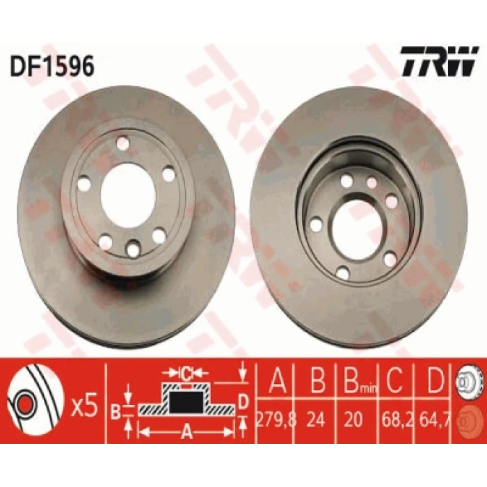 FREN DISKI ÖN DDF427 (TAKIM FIYAT) T4 BM 91-03