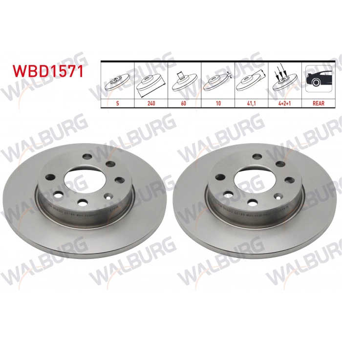 FREN DISKI ON DUZ 4 BJN 240X10X60X41,1 OPEL CORSA C 1.0i - 1.2i 2000-2006