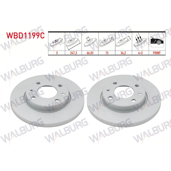 FREN DISKI ON DUZ KAPLAMALI 4 BJN 247,3X13X66,02X34,2 206 (2A/C) 1.4 HDI - 1.4i 16v 1998-2006/ XSARA 1.4 1997-2005/ XSARA 1.6 1997-2005/ XSARA 1.8 1997-2005/ 306 1.4i 1993-2002/ 306 1.6i 1993-2002