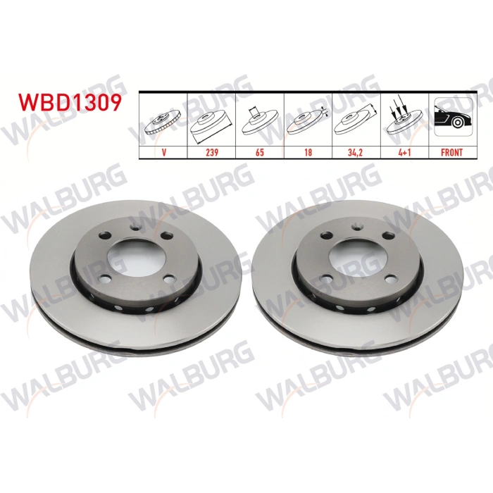 FREN DISKI ON HAVALI KAPLAMALI PERFORMANS DELIKLI 4 BJN 239X18X65X34,2 VOLKSWAGEN POLO 1.0i - 1.3i - 1.4i 16v - 1.6i - 1.9D 1994-1999 / POLO 1.4 - 1.4 TDI - 1.6 - 1.9D - 1.9 SDI 1995-2001