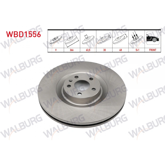 FREN DISKI ON HAVALI 5 BJN 19 JANT 366X30X63,5X48 VOLVO XC60 D3 - D4 - D5 - 2.4 D 2008-