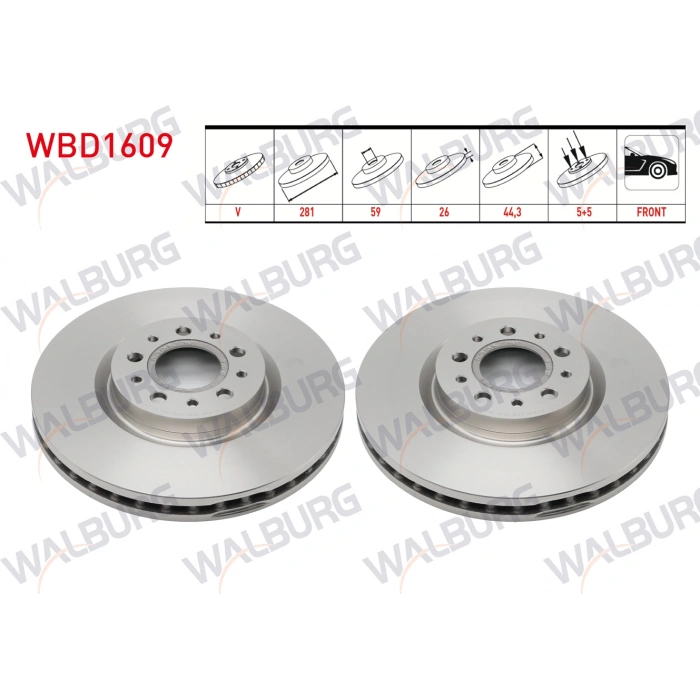 FREN DISKI ON HAVALI 5 BJN 281X26X59X44,3 FIAT EGEA CROSS EURO 6 2021-