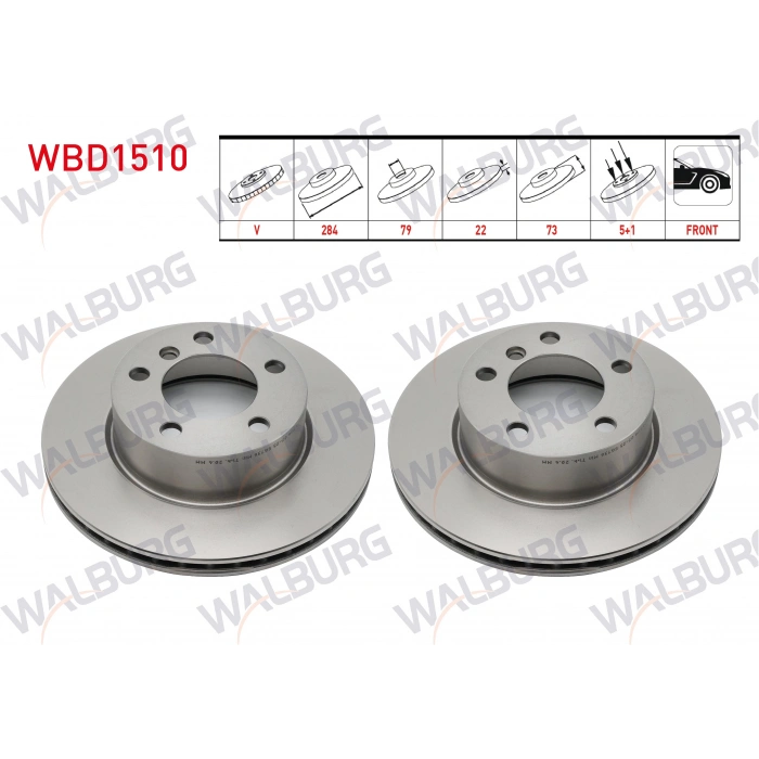 FREN DISKI ON HAVALI 5 BJN 284X22X79X73 BMW 1 SERISI (E81) 116 D 2004-2012