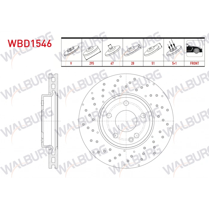 FREN DISKI ON HAVALI 5 BJN 295X28X67X51 MERCEDES A SERISI (W176) A 160 CDI 2012-