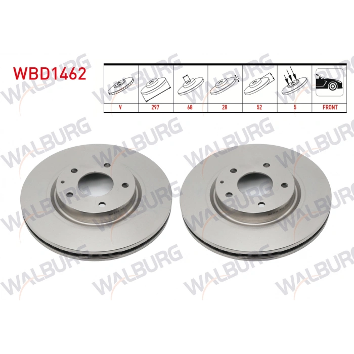 FREN DISKI ON HAVALI 5 BJN 297X28X68X51,5 MAZDA 6 (GJ,GH) 2.0 2013-/ CX-5 (KE) 2.0 - 2.2 D 2011-/ CX-5 (KF) 2.0 2017-