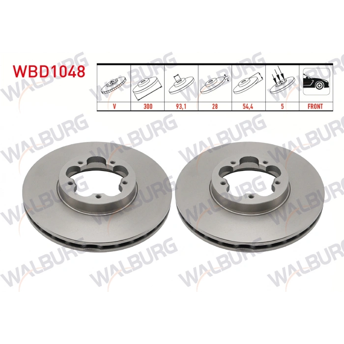 FREN DISKI ON HAVALI 5 BJN 300X28X93X54,4 FORD TRANSIT 2.2 TDCI ARKADAN ITIS 2006-2014 / TRANSIT 2.4 TDCI 2006-2014 / TRANSIT 2.2 TDCI 2006-2014 / TRANSIT 3.2 TDCI 2006-2014