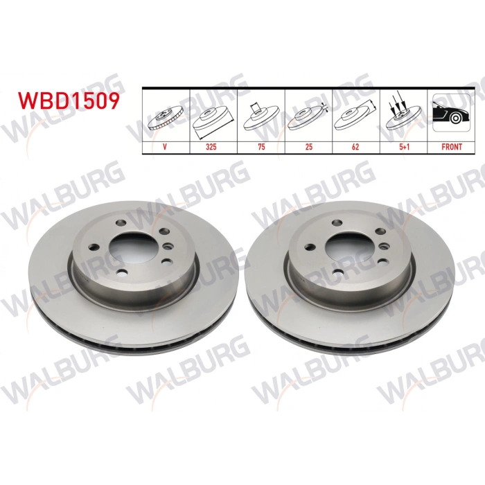 FREN DISKI ON HAVALI BMW X3 (E83) 2.0 D 5 BJN 325X25X75X62 2004-2010