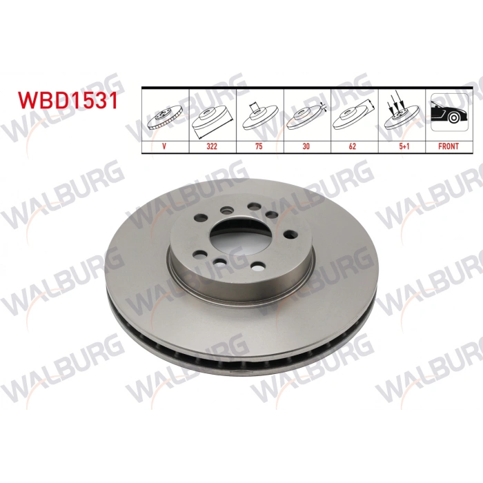 FREN DISKI ON HAVALI BMW X3 (E83) 3.0 D 5 BJN 332X30X75X62 2004-2010