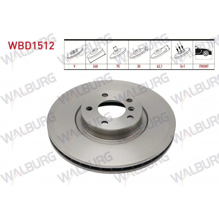 FREN DISKI ON HAVALI BMW X5 (E70) 3.0 D 5 BJN 348X30X75X62,1 2007-2012