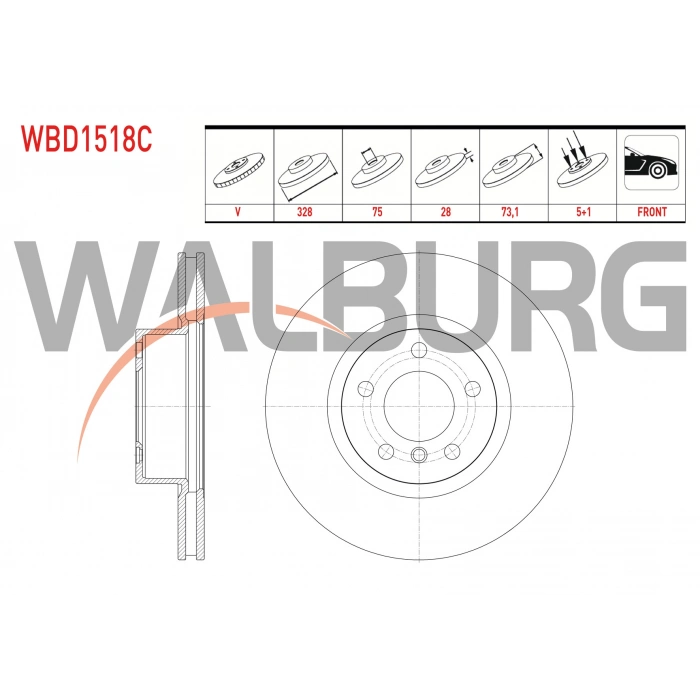 FREN DISKI ON HAVALI KAPLAMALI BMW X3 (F25) xDrive 2.0 D 5 BJN 328X28X75X73,1 2010-