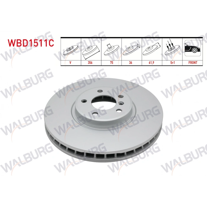 FREN DISKI ON HAVALI KAPLAMALI BMW X5 (E53) 4.4i 5 BJN 356X36X75X61,9 2000-2007