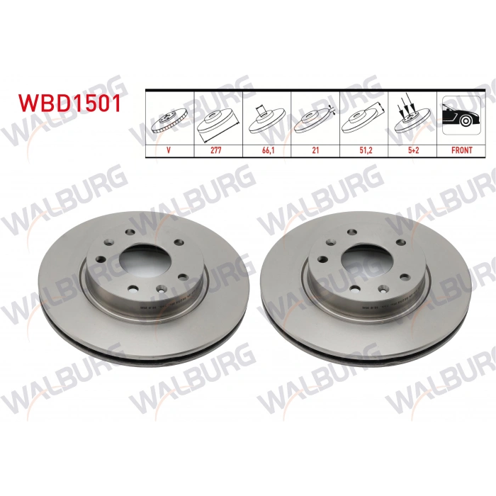 FREN DISKI ON HAVALI LAND ROVER FREELANDER (LN) 2.0 TD4 5 BJN 277X21X66,1X51,2 1998-2007