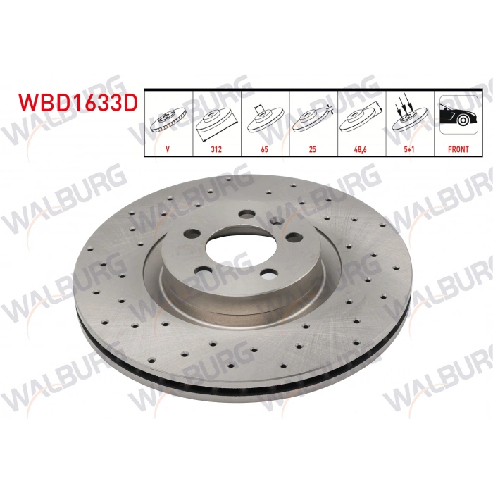 FREN DISKI ON HAVALI PERFORMANS DELIKLI 5 BJN 312X25X65X48,6 VOLKSWAGEN POLO VI 2017-