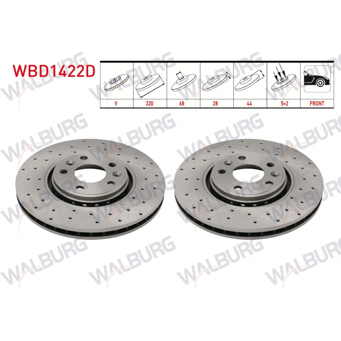 FREN DISKI ON HAVALI PERFORMANS DELIKLI 5 BJN 320X28X68X44 RENAULT MEGANE IV (B9A/M_)1.6 DCI 2016-/CLIO IV 1.6 2012-/LAGUNA III 2.0 DCI 2007-/LAGUNA III 2.0i 16v 2007-/SCENIC IV 1.6 DCI 2015-/TALISMAN
