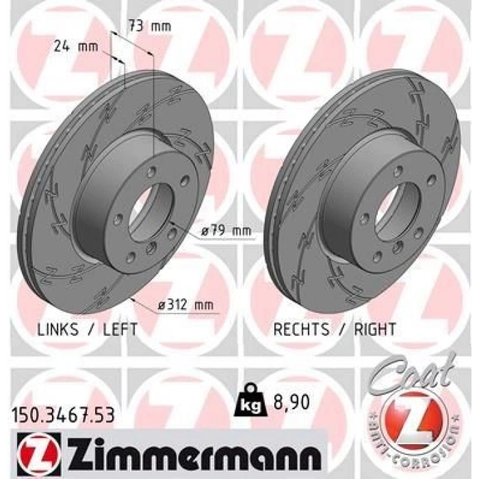 FREN DİSKİ ÖN STANDART BMW E60 5,35İ 540D 348MM KAMPANYALI