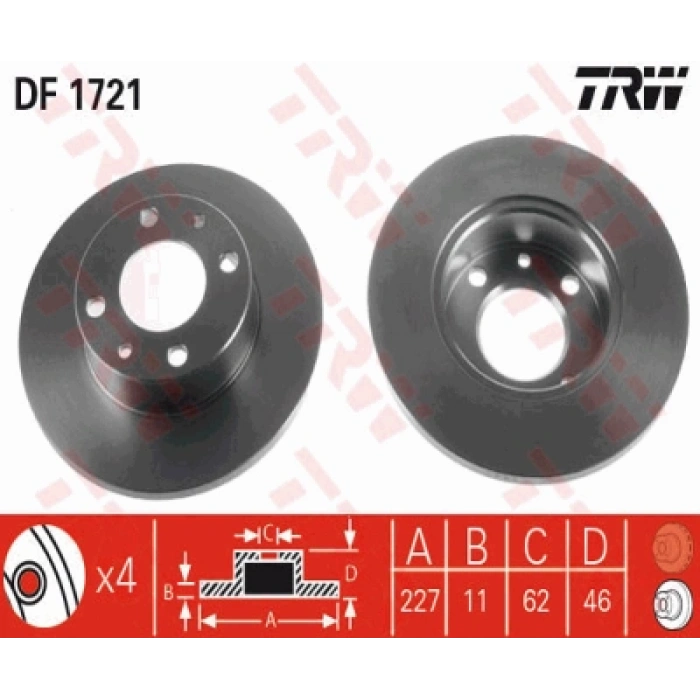FREN DISKI ÖN TAKIM 227 mm DÜZ M131/DOGAN/SAHIN/KARTAL BM 72-