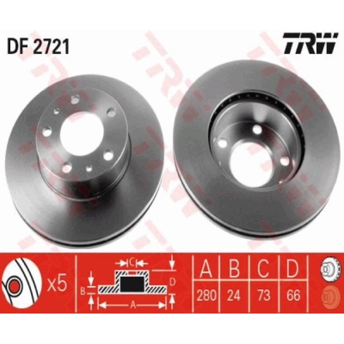FREN DISKI ÖN TAKIMK (280 mm) DUCATO II- III/JUMPER II -III/BOXER II-III BM 02-