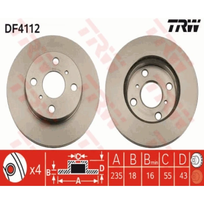 FREN DISKI ÖN . YARIS (P1) 1.0:1.3 99-05