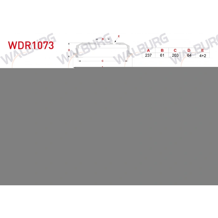 FREN KAMPANA ARKA 4 DELIK 237X61X203X64 RENAULT CLIO V 1.0 TCe-SCe (B7M5,B7MT) 2019- / SMART FORTWO 1.0 2014-