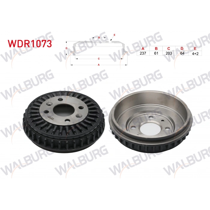 FREN KAMPANA ARKA 4 DELIK 237X61X203X64 RENAULT CLIO V 1.0 TCe-SCe (B7M5,B7MT) 2019- / SMART FORTWO 1.0 2014-