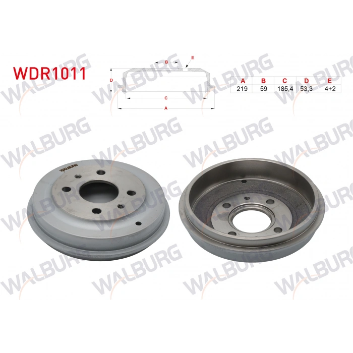 FREN KAMPANASI ARKA 4 DELIK 219X59X185,4X53,3 FIAT UNO 70 1.4i 1994-2000 / UNO 60 1.1 1983-1996