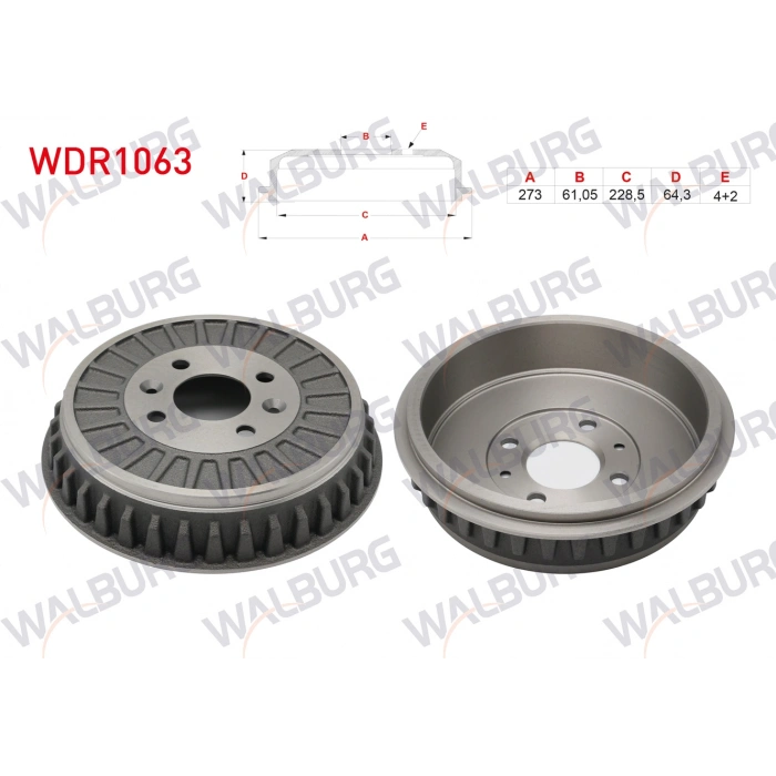 FREN KAMPANASI ARKA 4 DELIK 273X228,5X61X64,3 RENAULT CLIO V 1.0 SCe - 1.0 TCe - 1.3 TCe - 1.5 BLUE DCI 2020-