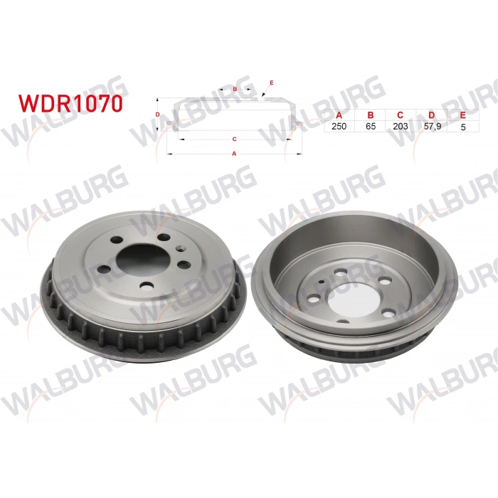 FREN KAMPANASI ARKA 5 DELIK 250X65X203X57,9 POLO 1.0 TSI-1.6 TDI 18-/ ARONA 1.0 TSI-1.6 TDI 17-/ IBIZA 1.0 TSI-1.6 TDI 17-/ SCALA 1.0 TSI-1.5 TSI-1.6 TDI 19-/ KAMIQ 1.0 TSI-1.5 TSI-1.6 TDI 19-