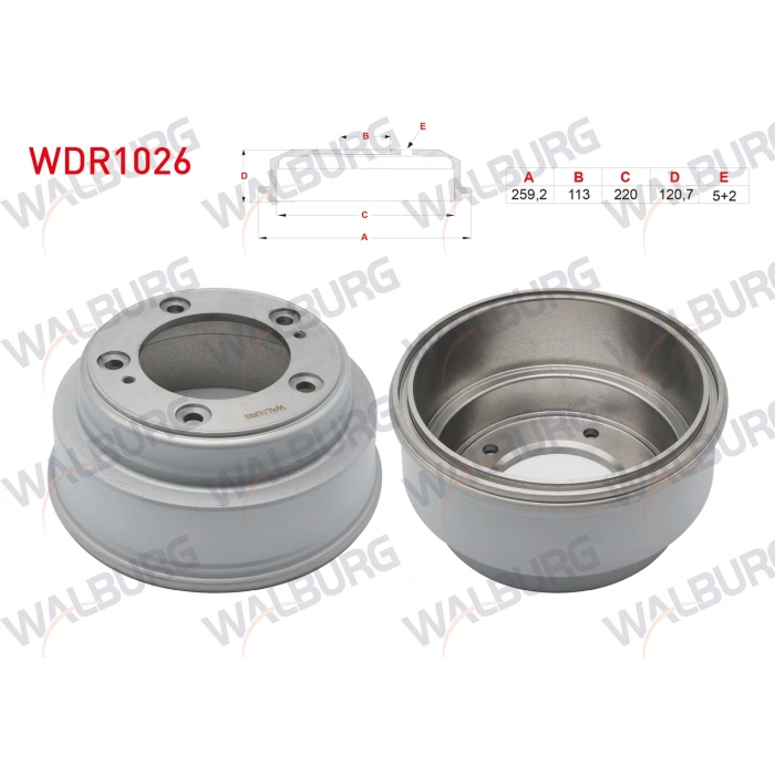 FREN KAMPANASI ARKA 5 DELIK 259,2X113X220X120,7 HYUNDAI H100 KAMYONET 2.5 D 2004-