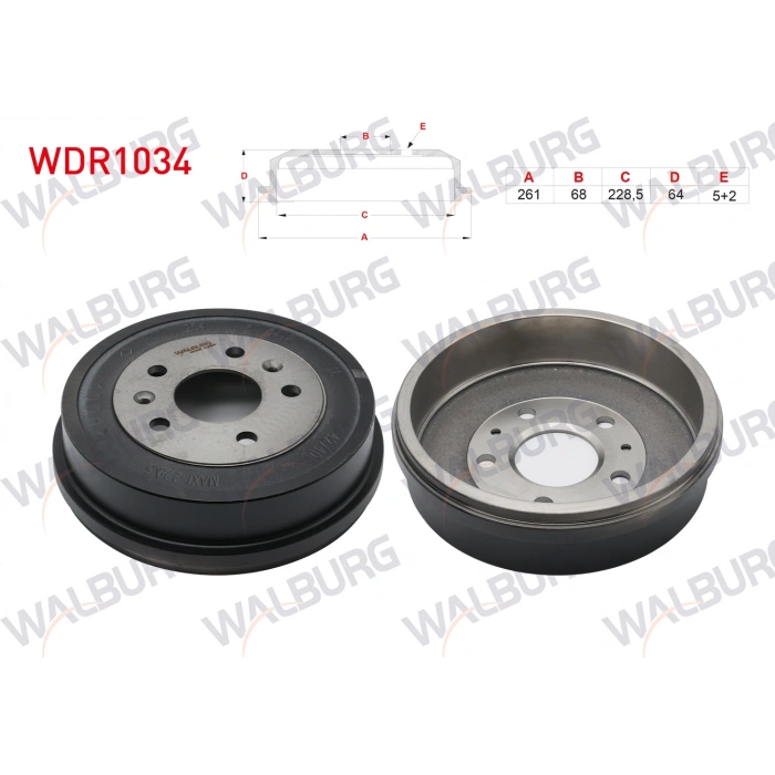 FREN KAMPANASI ARKA 5 DELIK 261X68X228,5X64 DACIA DUSTER 1.5 DCI - 1.6 16V 4X4 2009-2012 / DUSTER 1.5 DCI - 1.6 16V 4X4 2012