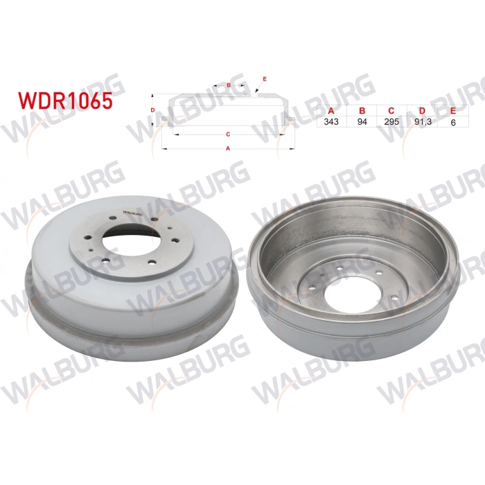 FREN KAMPANASI ARKA 6 DELIK 343X94X295X91,3 MITSUBISHI L 200 TRITON (KA_T, KB_T) 2.5 DI-D 2005-2015 / L 200 TRITON (KJ_, KK_, KL_) 2.5 DI-D 2015- / FIAT FULLBACK PICK-UP 2.4 D 2016-