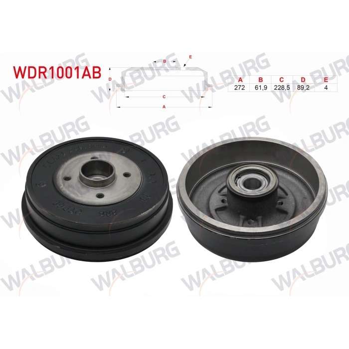 FREN KAMPANASI ARKA RULMANLI ABS OKUYUCULU 4 DELIK 272X61,93X228,5X89,2 RENAULT KANGOO (KW0/1) 1.5 DCI 2008-