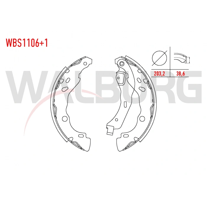 FREN PABUC BALATA ARKA +1mm DAHA KALIN DACIA LOGAN (LS) 1.5 DCI LEVYELI 203,2X38,6 mm 2004-2012