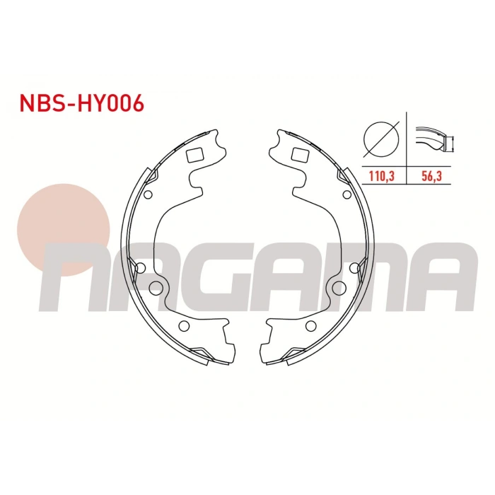 FREN PABUC BALATA ARKA 220,6X56,3mm +1mm DAHA KALIN HYUNDAI H100 KAMYONET 2.5 D 2004-