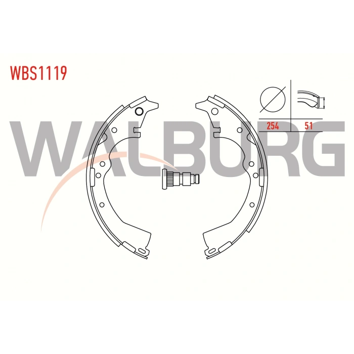 FREN PABUC BALATA ARKA 254X51mm TOYOTA HI-LUX PICK UP 2.5 D-4D 4X2 2005-2011 / TOYOTA HILUX (_N_) 2.5 D 1983-2005