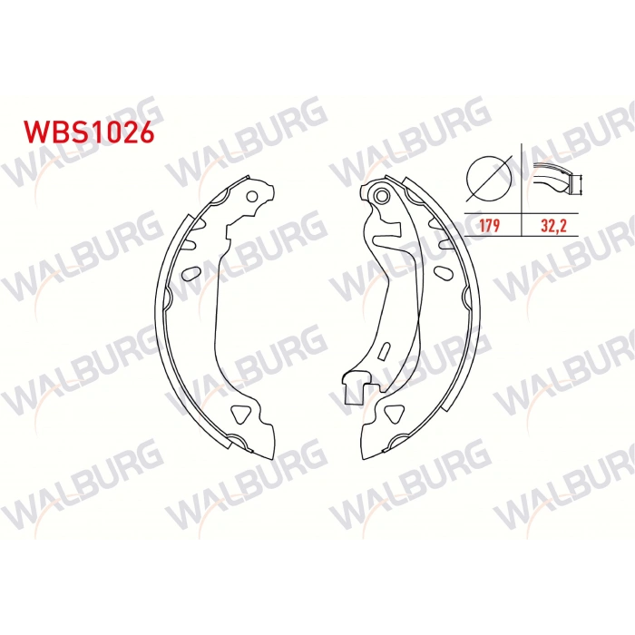 FREN PABUC BALATA ARKA FIAT TEMPRA 1.6 LEVYELI 179X32,2 mm 1992-1999/ FIAT TIPO 1.6i 1990-2000/ FIAT TEMPRA 1.6i 1992-1999/ FIAT TIPO 1.4i 1990-2000