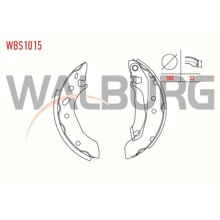 FREN PABUC BALATA ARKA FORD ESCORT VII 1.3 DAR TIP LEVYELI 180X32 mm 1995-1999/ESCORT VII 1.4 - 1.6 - 1.8i 1995-1999/FIESTA IV 1.3i - 1.4i 16v 1996-2002