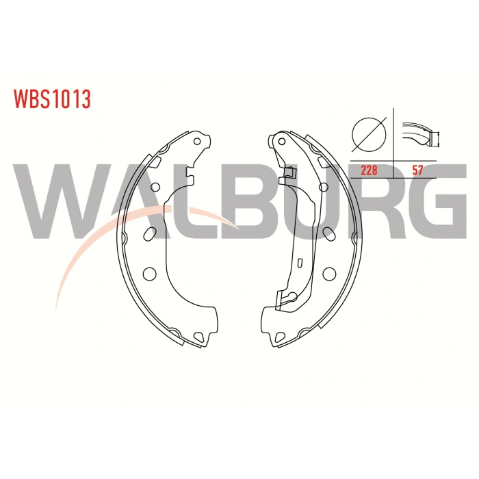 FREN PABUC BALATA ARKA FORD TRANSIT CONNECT 1.8 TDCI LEVYELI 228X57 mm 2002-2013/TRANSIT CONNECT 1.8i 16v 2002-2013