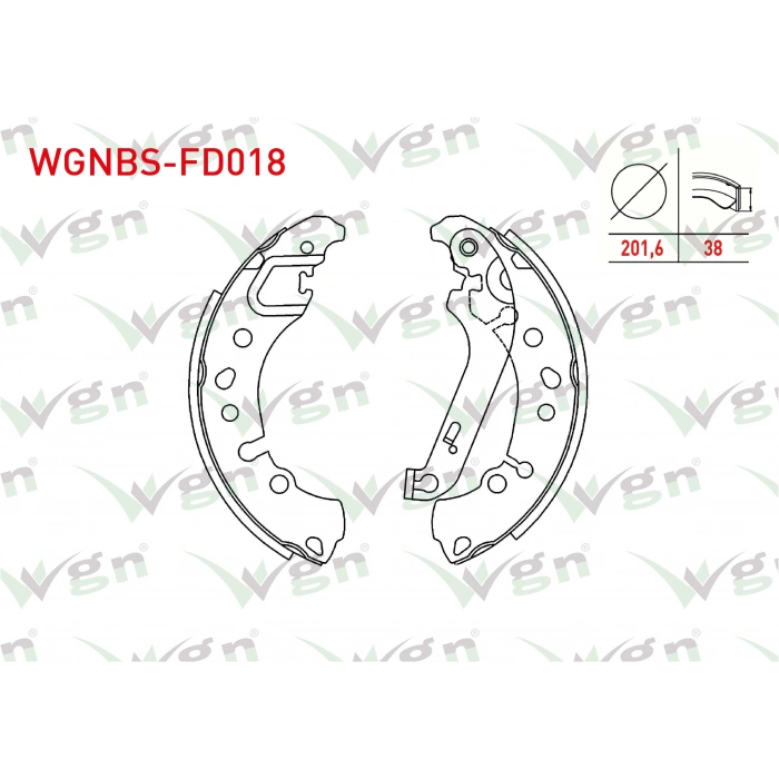 FREN PABUC BALATA ARKA LEVYELI 201,6X38mm FORD FIESTA VII 1.0 2017-