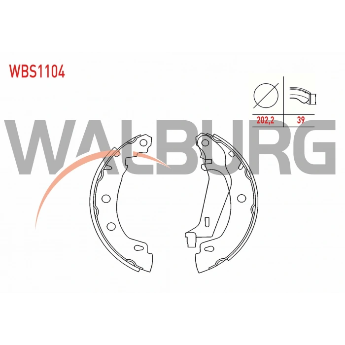 FREN PABUC BALATA ARKA LEVYELI 202,2X39 mm RENAULT MEGANE 1.4i 16v - 1.6i 16v - 1.9 D 1996-2003