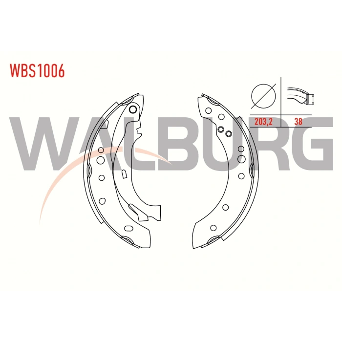 FREN PABUC BALATA ARKA LEVYELI 203,2X38mm SYMBOL II 08-12/LAGUNA I 1.9 93-01/TWINGO 93-07/CLIO II 01-06/CLIO IV 12-/LOGAN 04-/LOGAN MCV II 13-/SANDERO II 12-/PEUGEOT 1007 05-/CITROEN C2 02-12/C3 02-10
