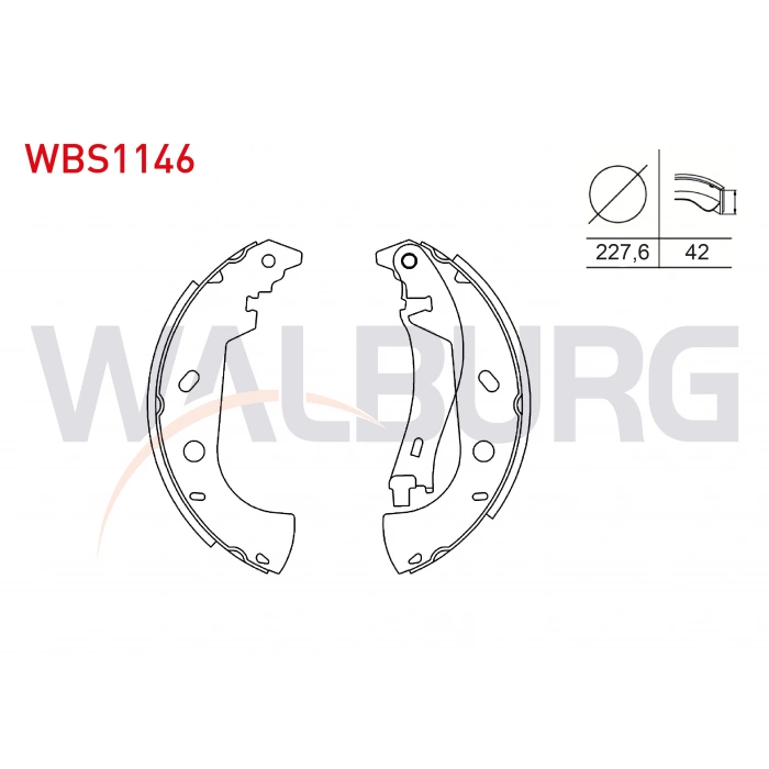 FREN PABUC BALATA ARKA LEVYELI 227,6X42 FIAT MAREA WEEKEND 1.6 16v - 2.0 20V 1999-2007 / PALIO WEEKEND 1.2 - 1.4 - 1.6 1996-2005