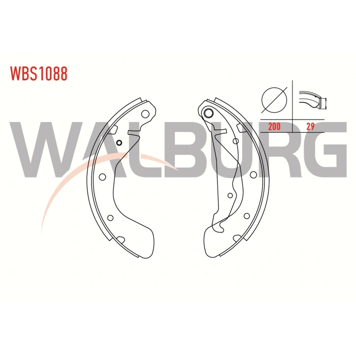 FREN PABUC BALATA ARKA OPEL CORSA B 1.0i 3-5 KAPI LEVYELI 200X29mm 1993-2000/ASTRA F 1.6i 1991-1998/CORSA B 1.4i 1993-2000/CORSA B 1.2i 16v 1993-2000/CORSA B 1.6i 16v 1993-2000/TIGRA 1.6 16v 1994-2000