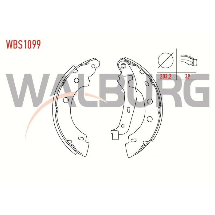 FREN PABUC BALATA ARKA RENAULT KANGOO (KC0/1) 1.4i LEVYELI 203,2X39 mm 1998-2008/ KANGOO 1.5 DCI- 1998-2008/ KANGOO 1.9 D- 1998-2008