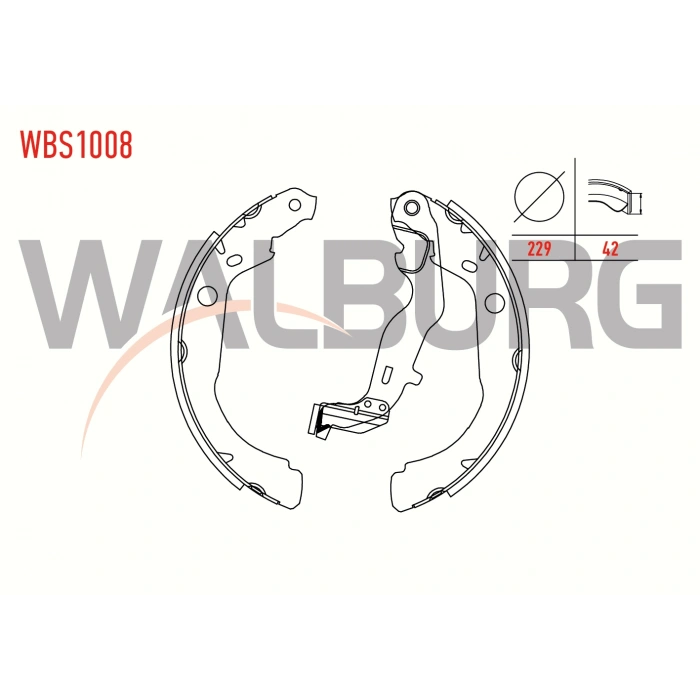 FREN PAPUC BALATA ARKA DACIA DUSTER 1.5 DCI LEVYELI 229X42 mm 2012-/ DACIA DUSTER 1.6 16v 2012-