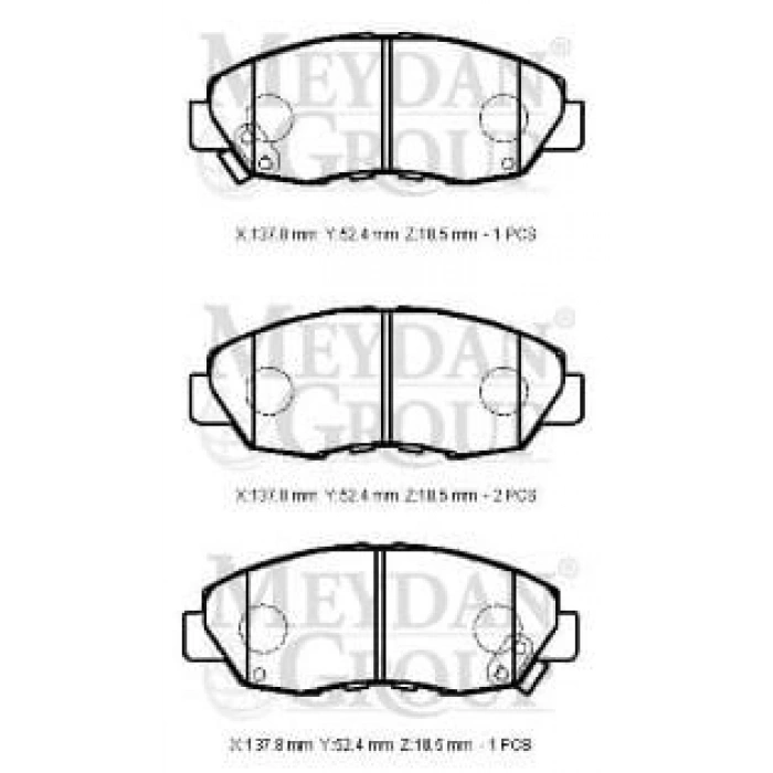 HONDA ACCORD- 90/93; ÖN FREN BALATASI (DİSK) (137,8X47,5X18,5) (DAIWA)